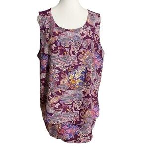 DG2 by Diane Gilman Paisley Print Tank Top NWT